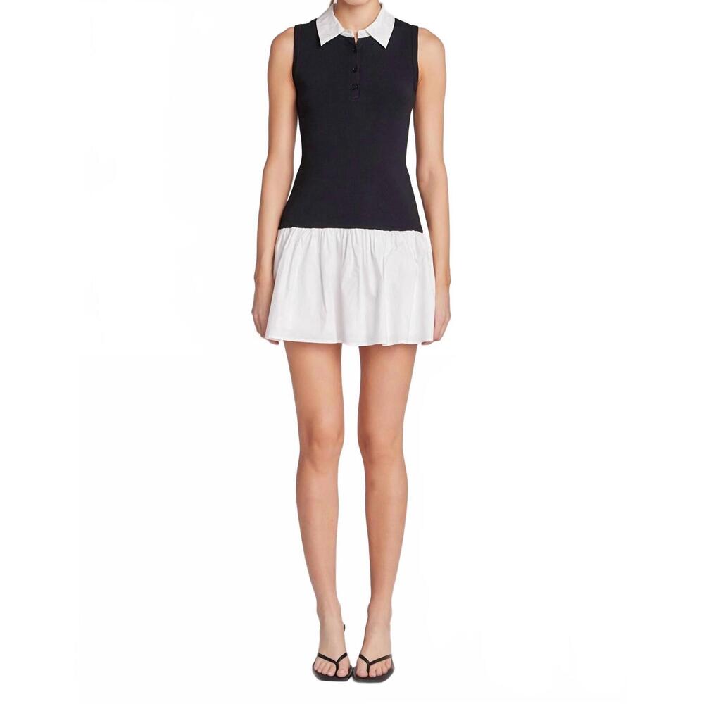 NEW 2.7 AUGUST APPAREL hallie mixed media dress in black